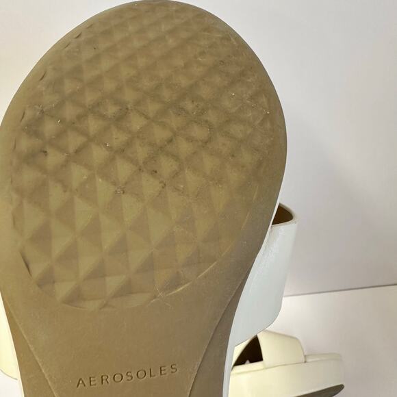 Aerosoles Cosmos Crisscross Platform Sandal in Eggshell Size 9.5 Block Heel - Picture 14 of 16